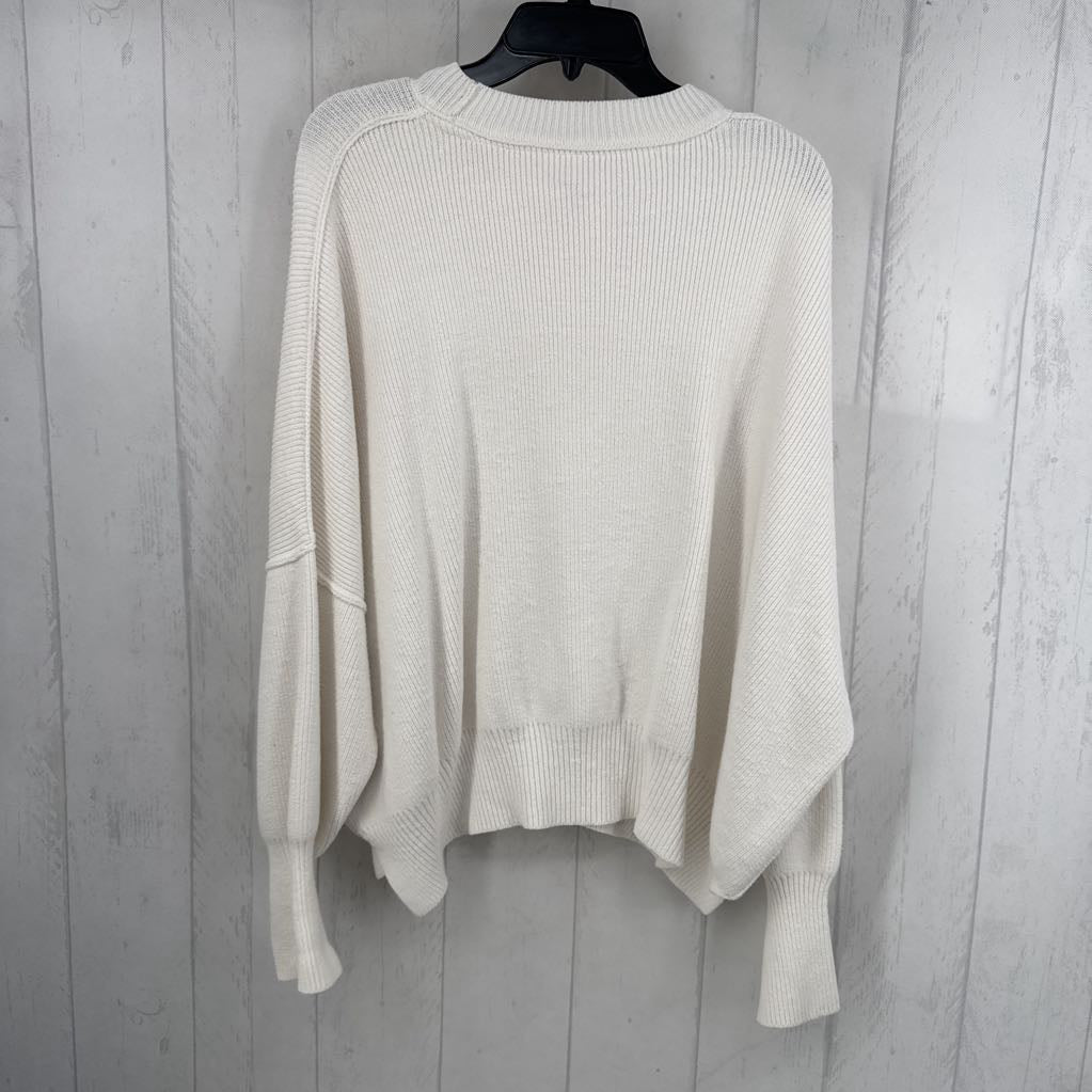 S crewneck rib knit sweater