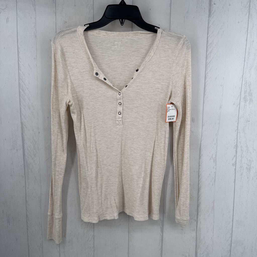 M waffle knit l/s henley