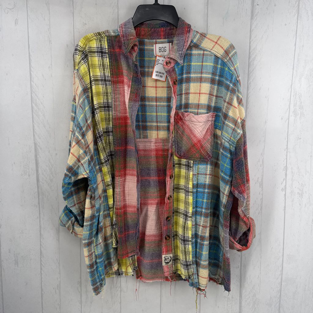 S plaid flannel l/s top