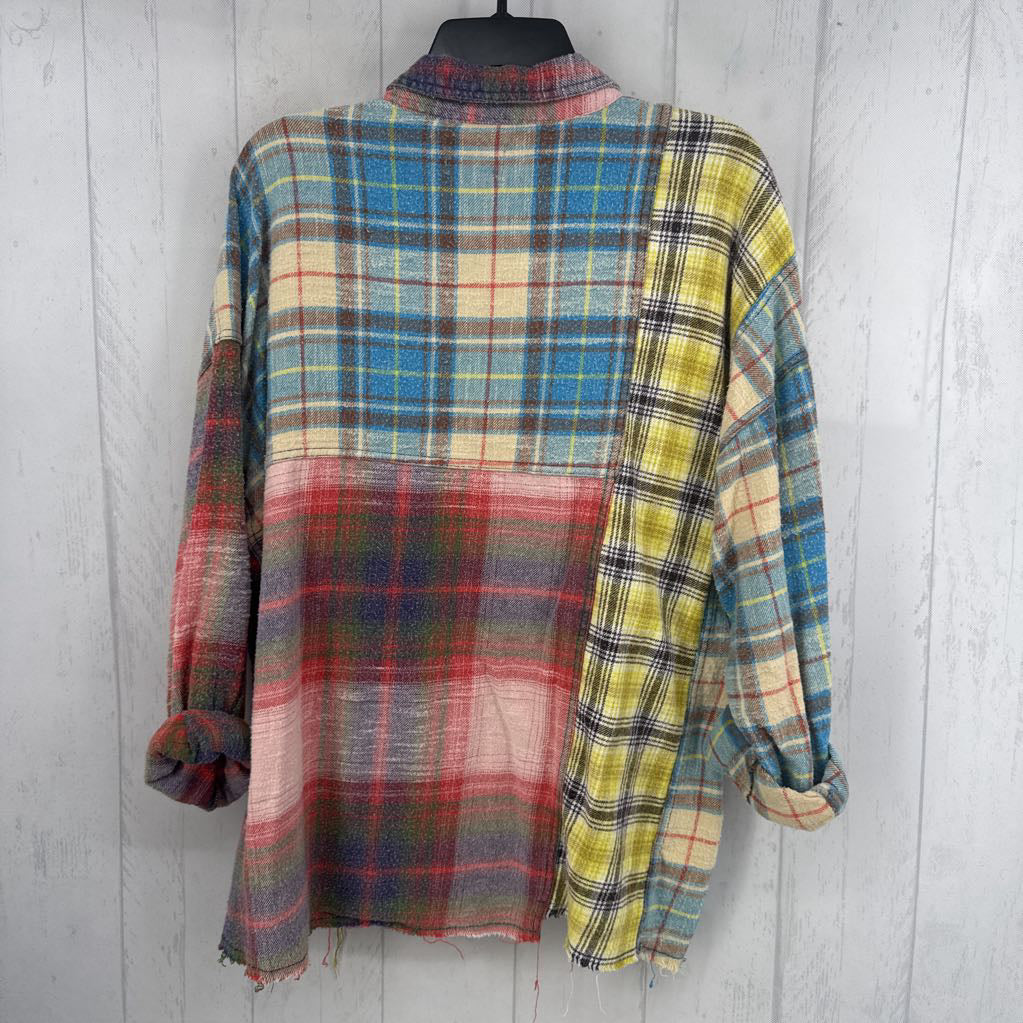 S plaid flannel l/s top