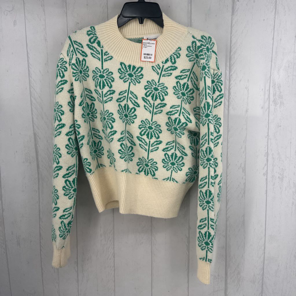 L floral pattern sweater