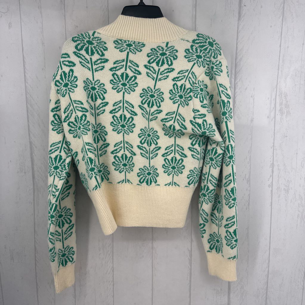 L floral pattern sweater