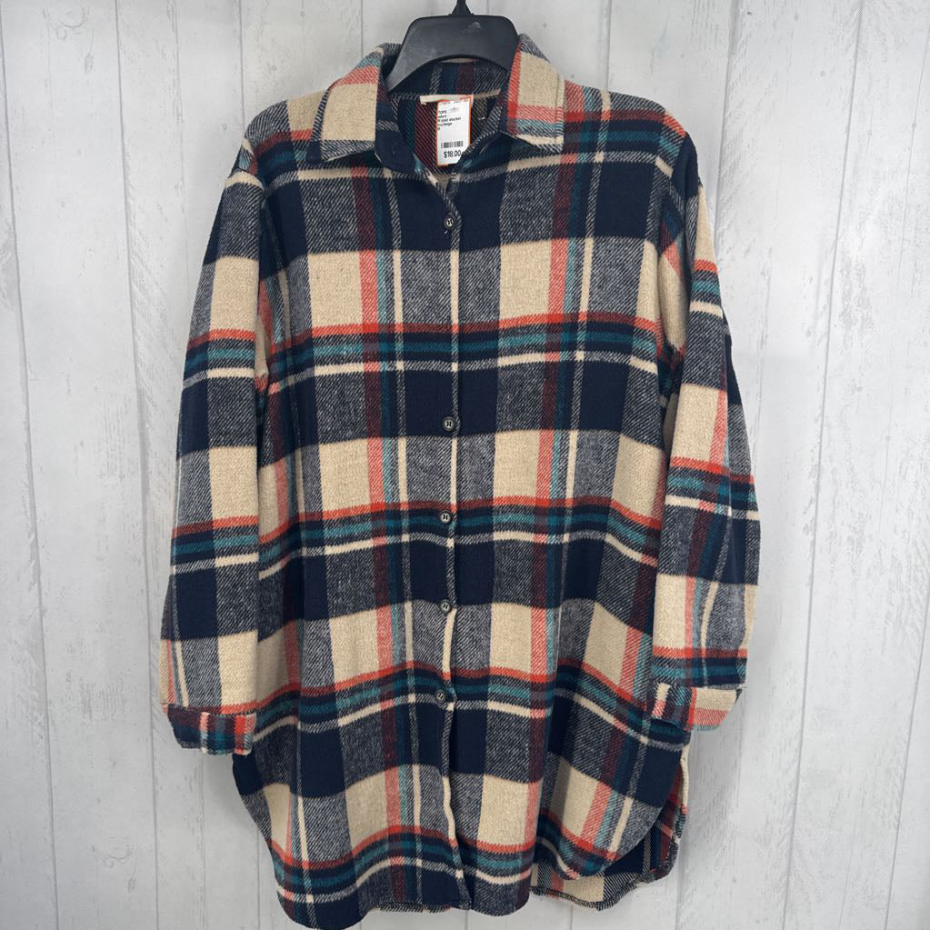 M plaid shacket