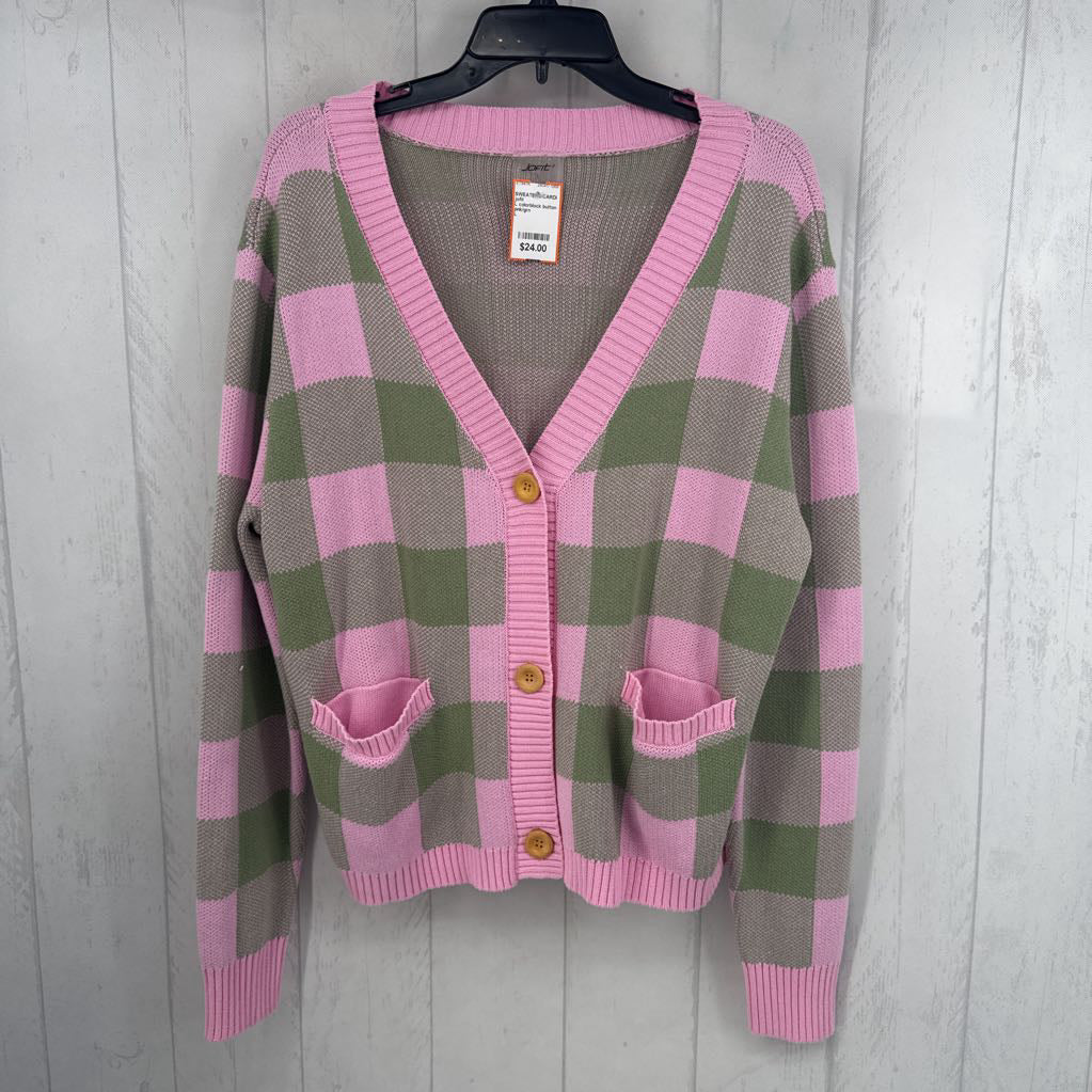 L colorblock button front cardi