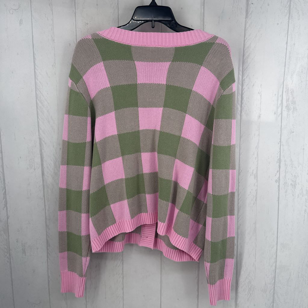 L colorblock button front cardi