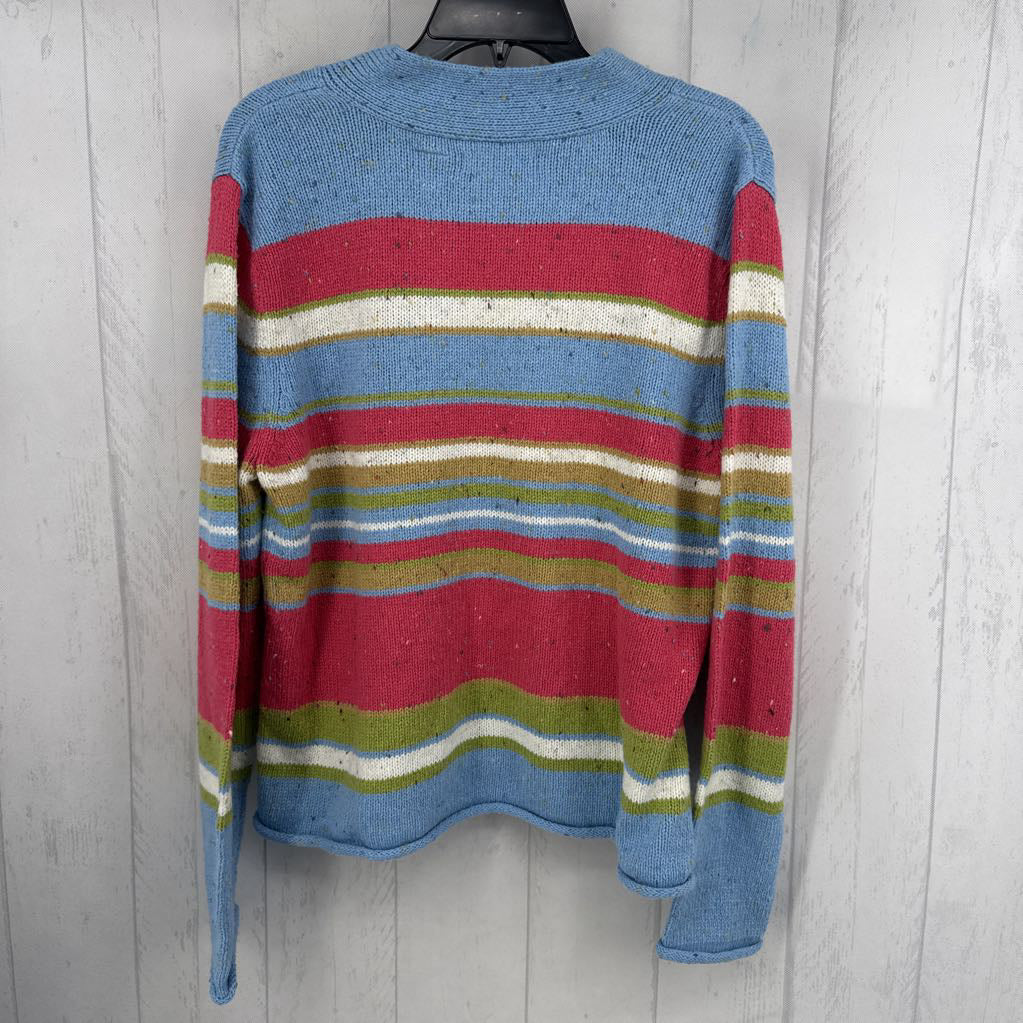 XL striped v-neck sweater