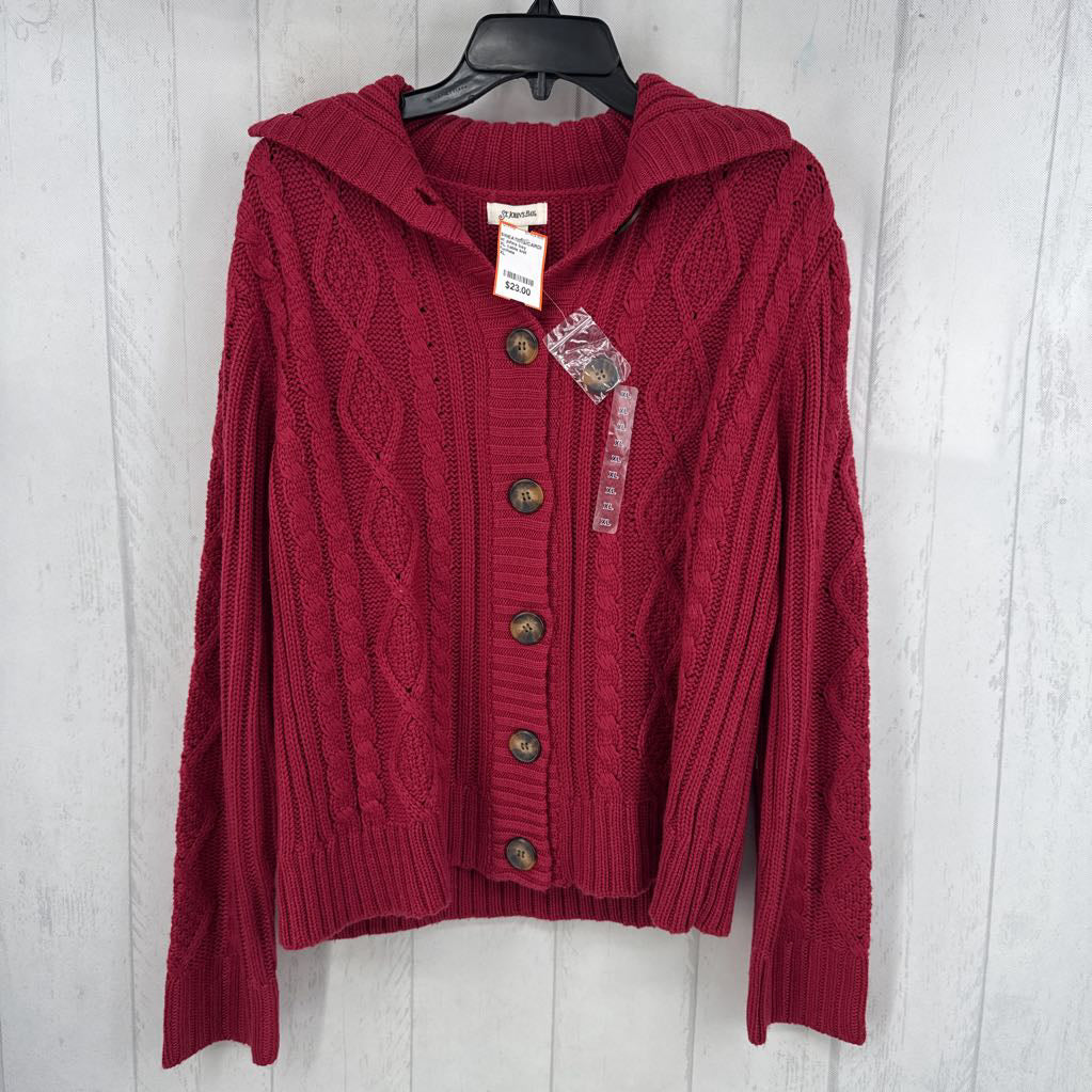 XL cable knit button down sweater