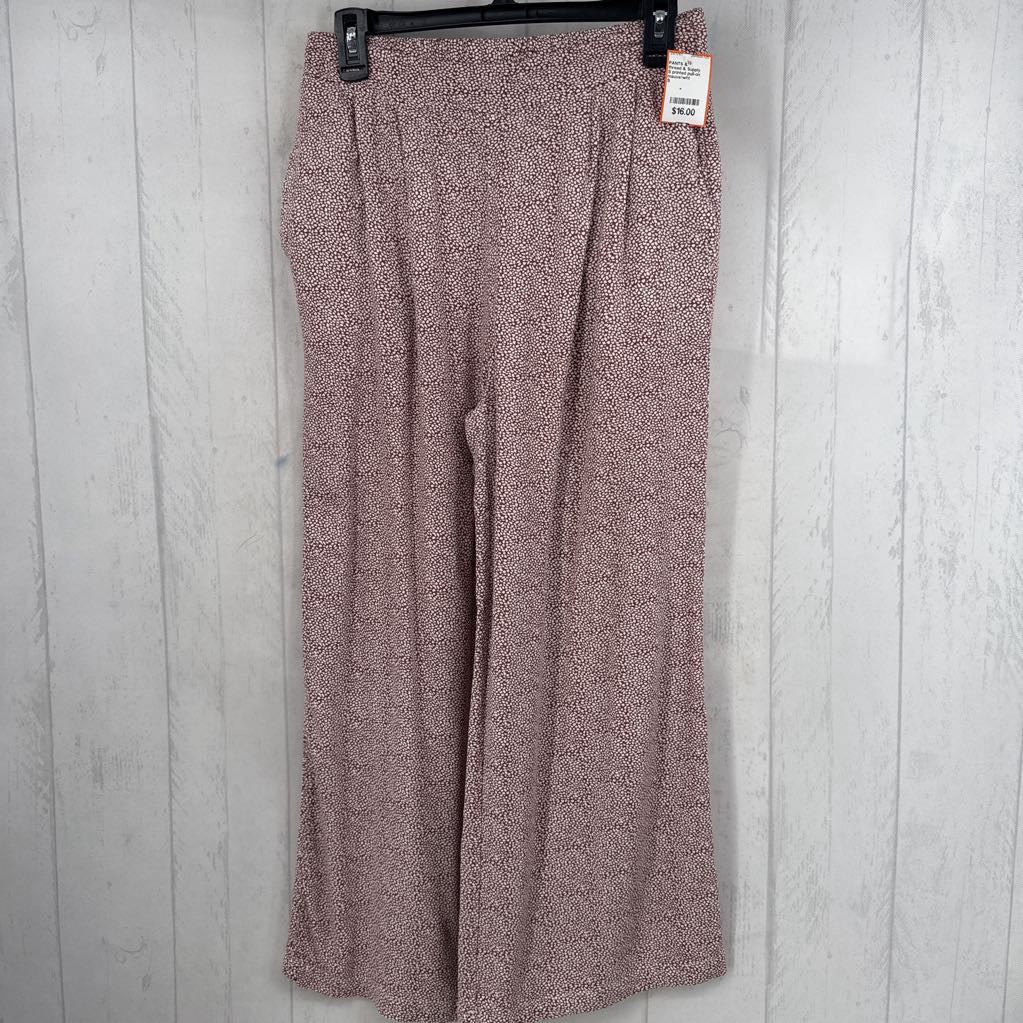 S printed pull-on wide leg pant