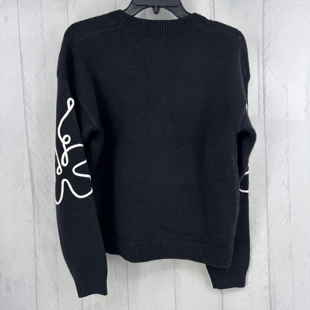 S flo embroidered button front cardi