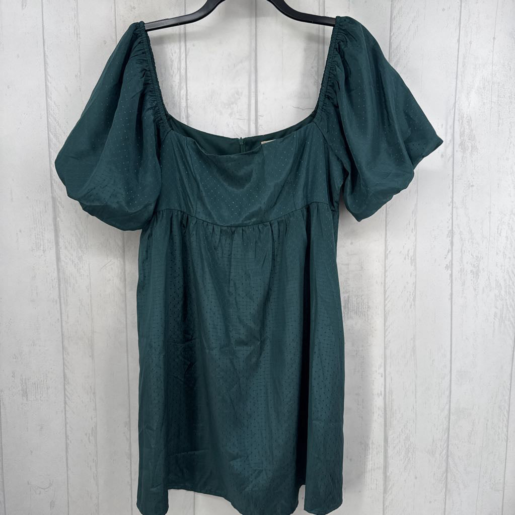 L silky puff slv dress s/s