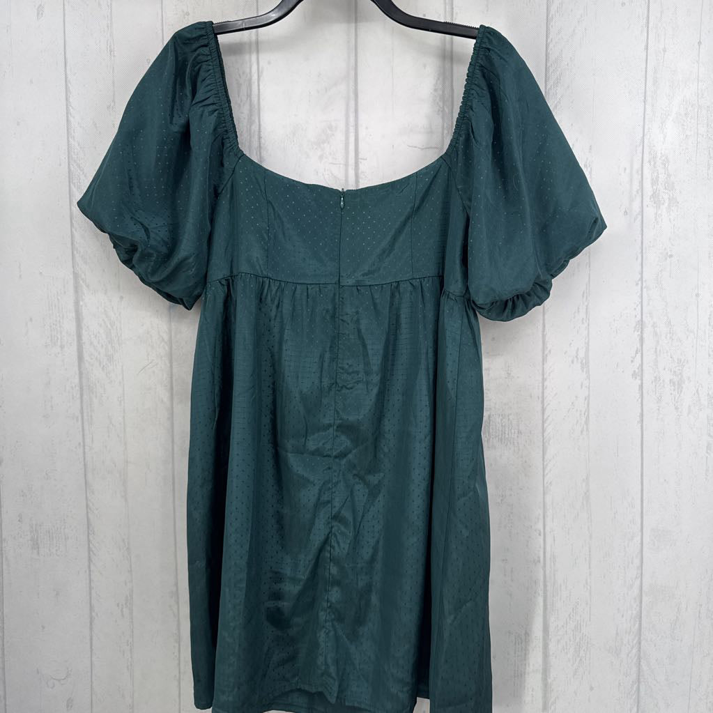 L silky puff slv dress s/s