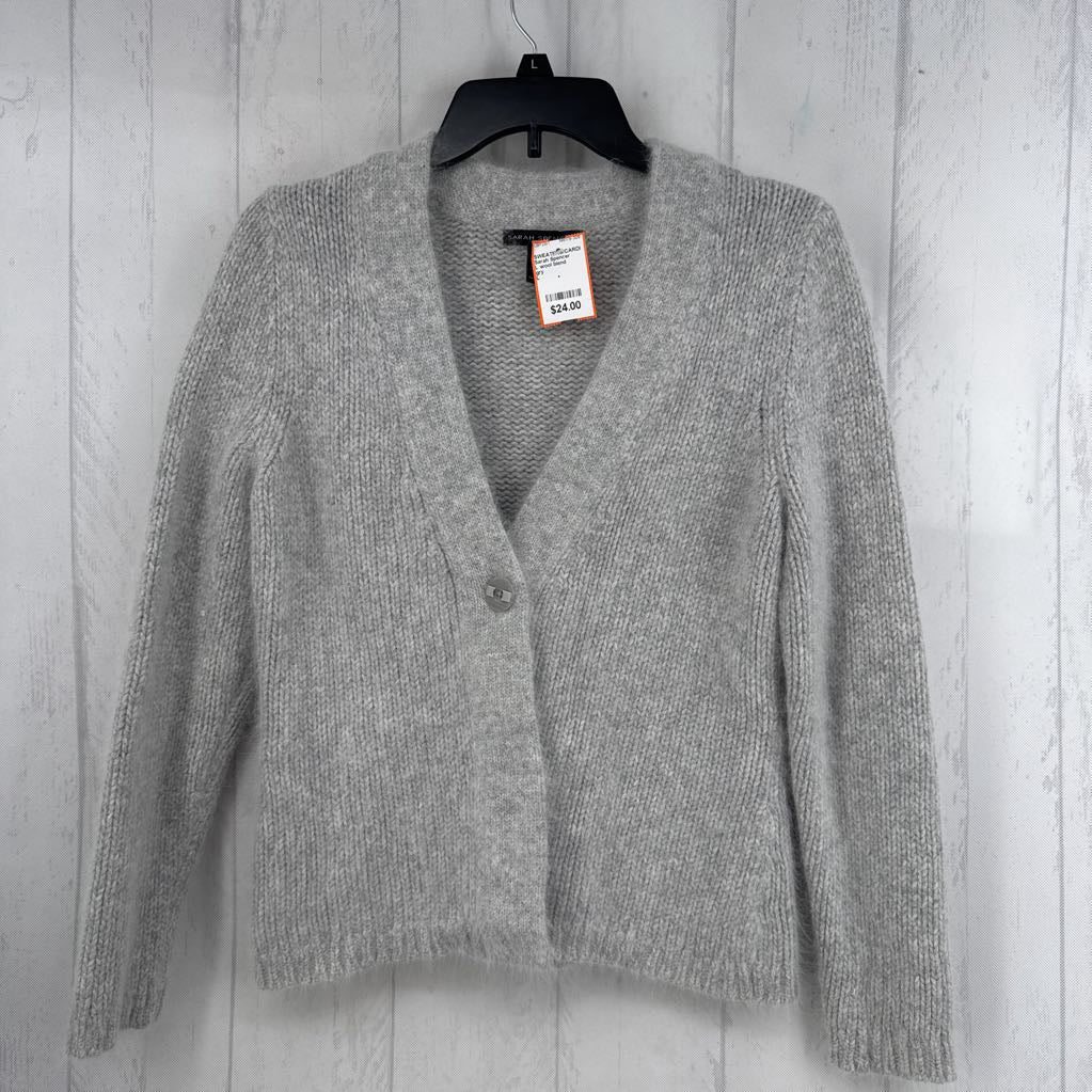 L wool blend buttoned cardi
