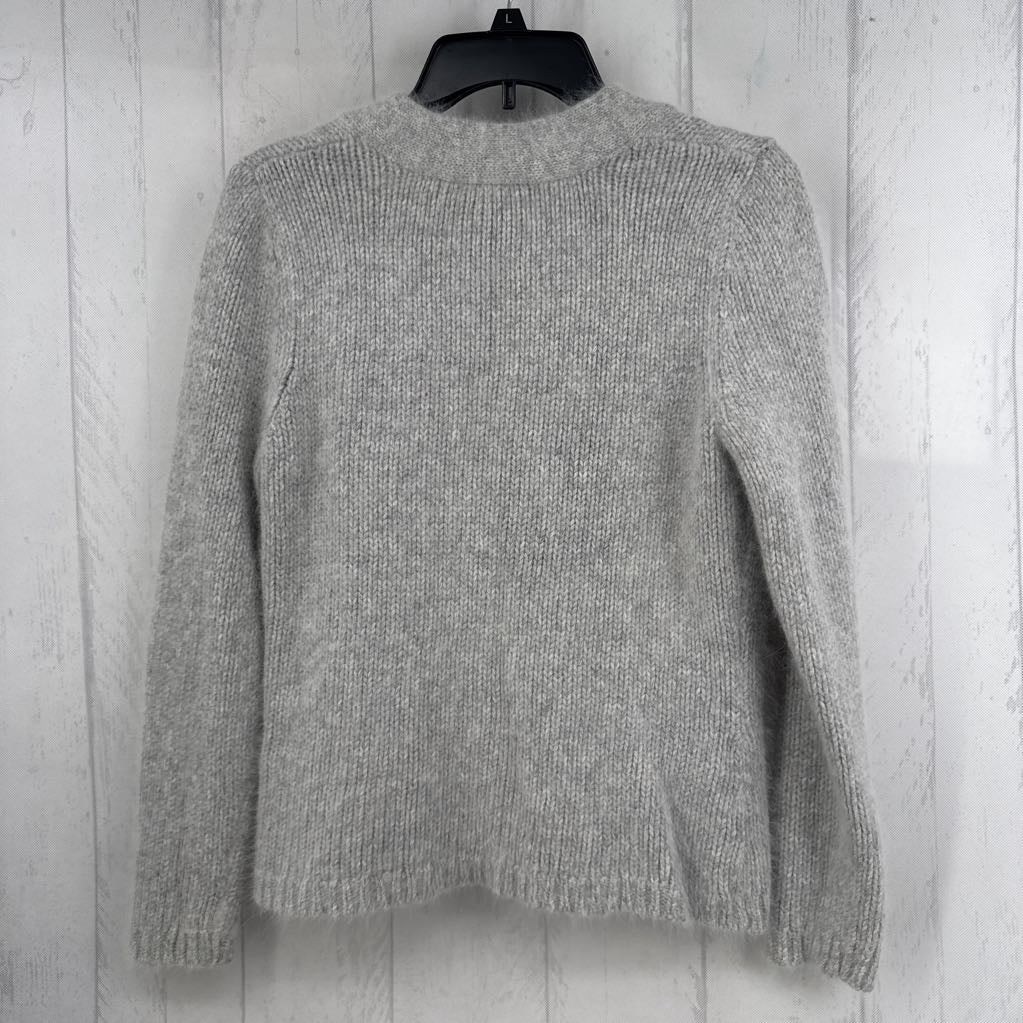 L wool blend buttoned cardi