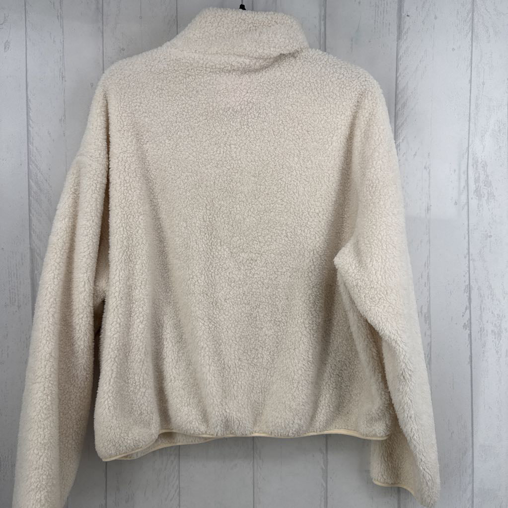 L sherpa quarter button pullover