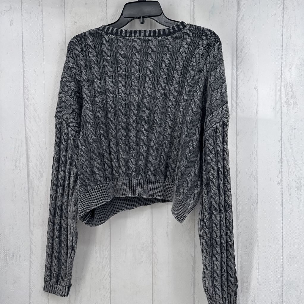 XL cable knit crop sweater