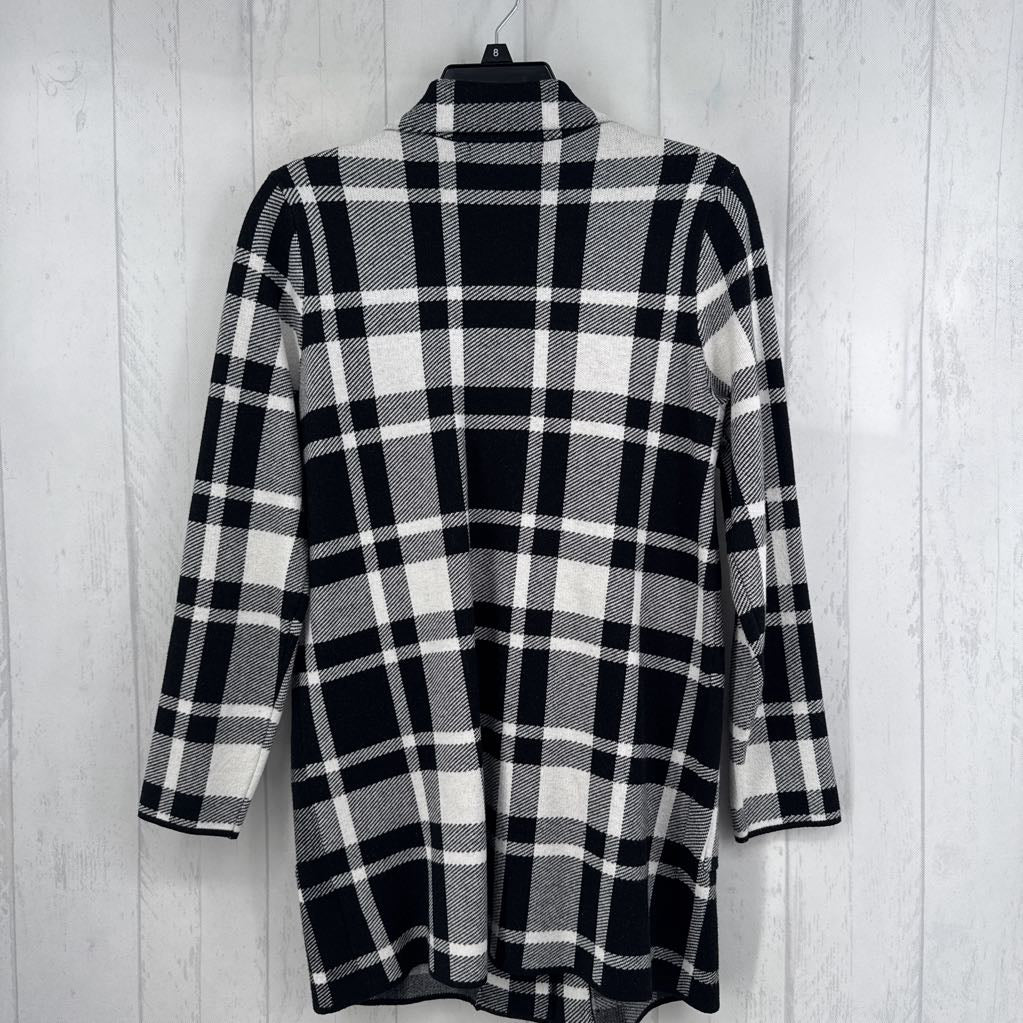 M plaid knit blazer