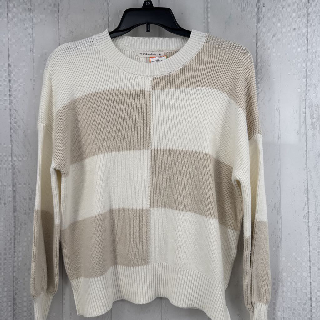 M colorblock crewneck sweater