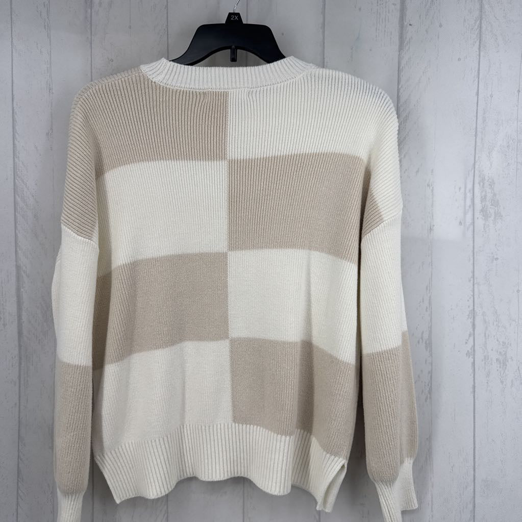 M colorblock crewneck sweater