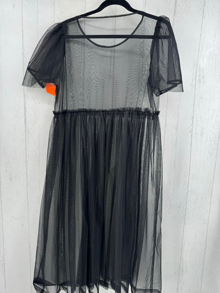 L sheer mesh s/s dress