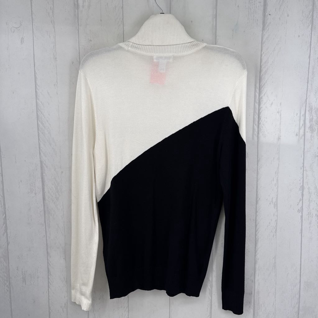 M colorblock knit t-neck l/s top