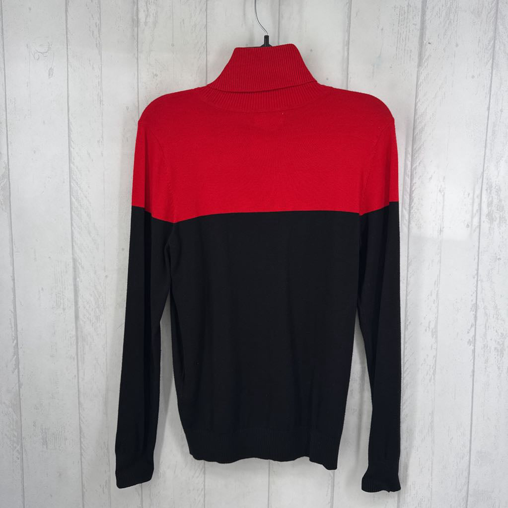 M colorblock knit t-neck l/s top