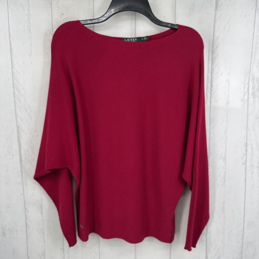 M ribbed drop shoulder knit top