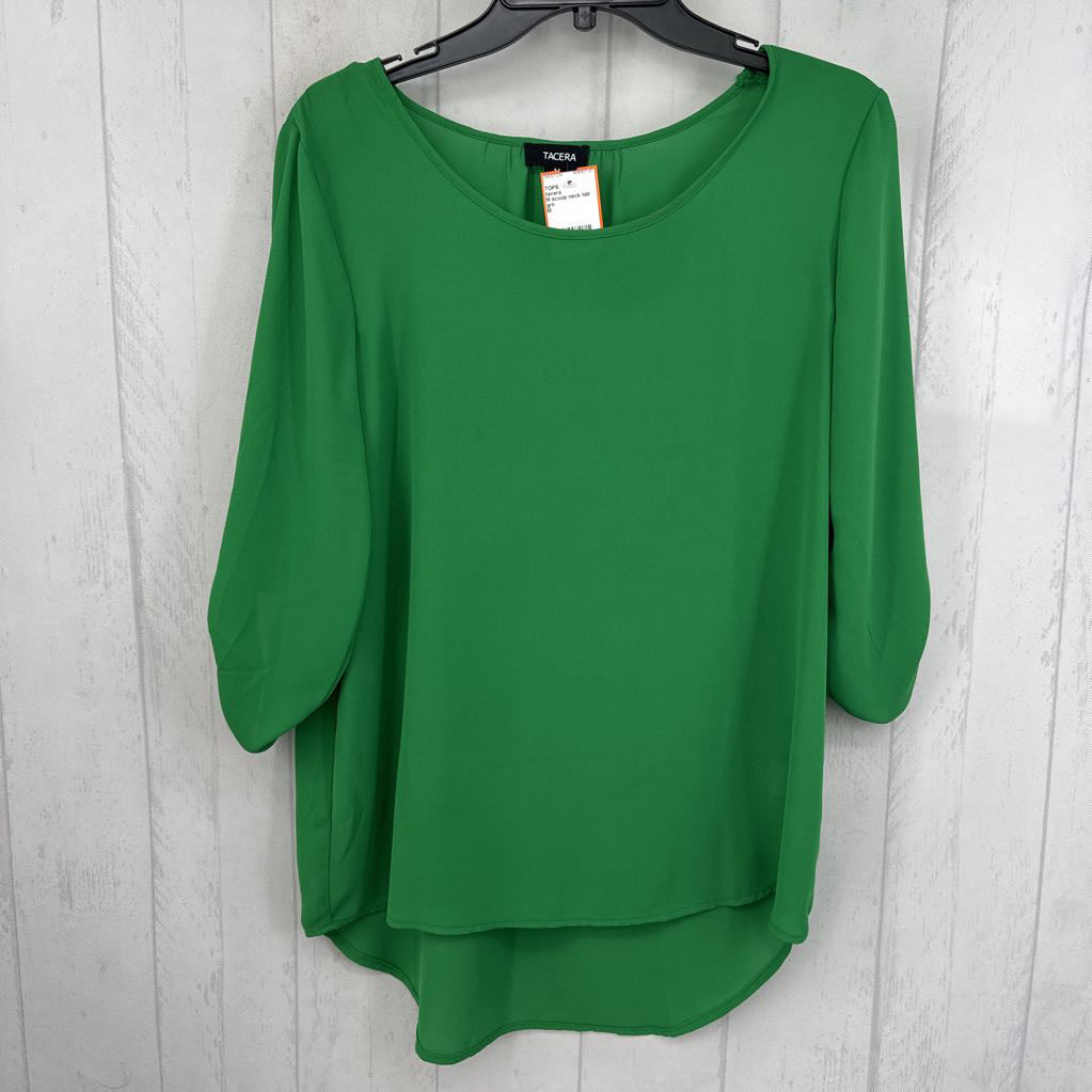 M scoop neck tab slv top