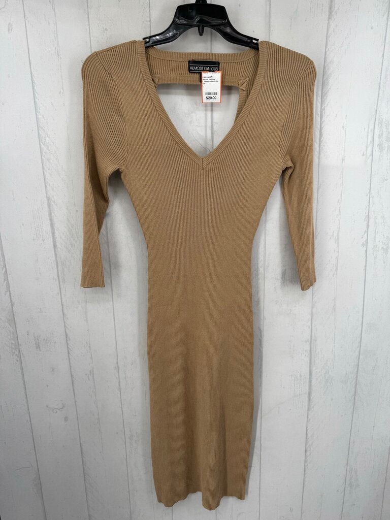 L ribbed cutout l/s dress