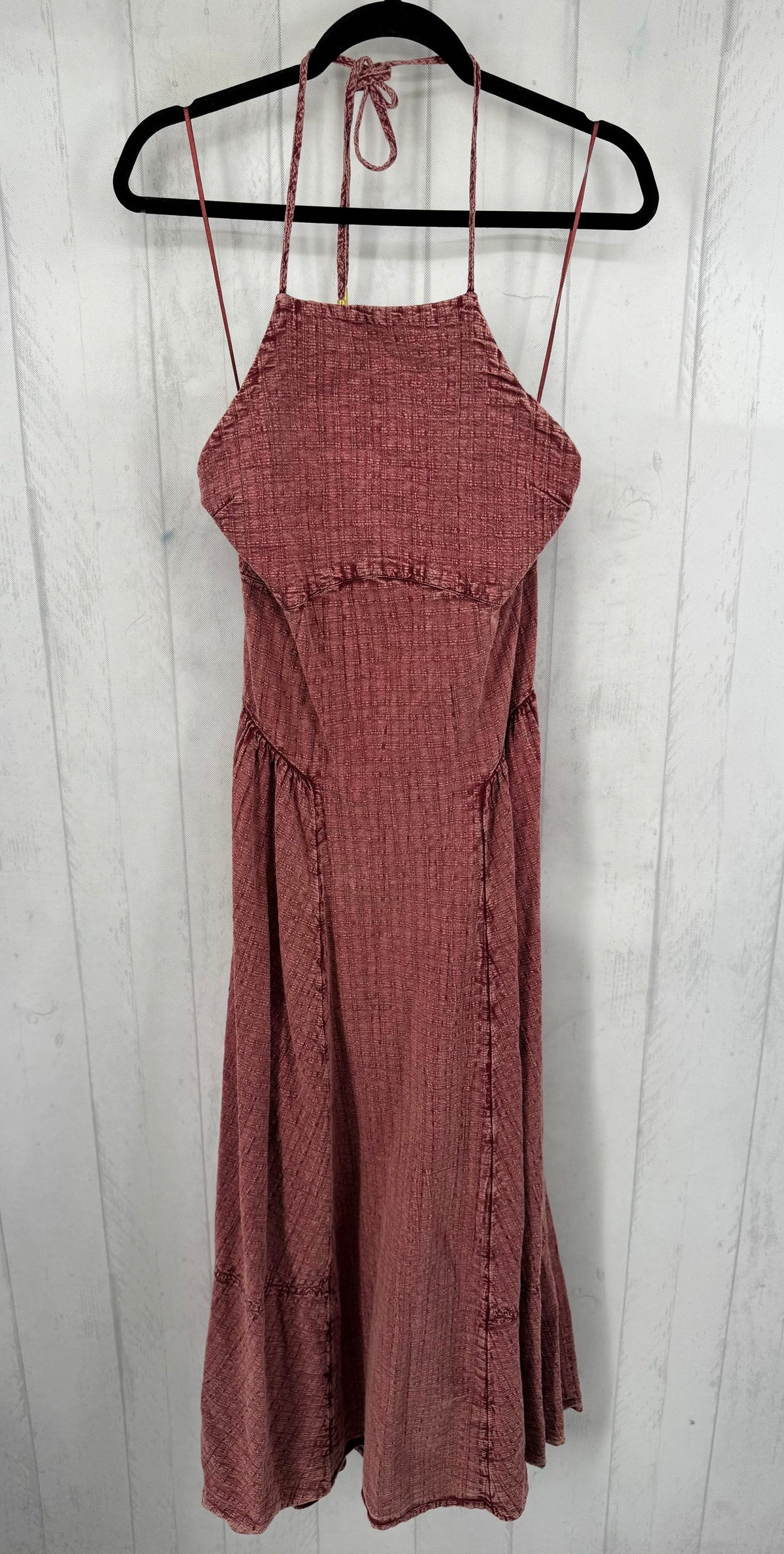 R198 L halterneck open back dress