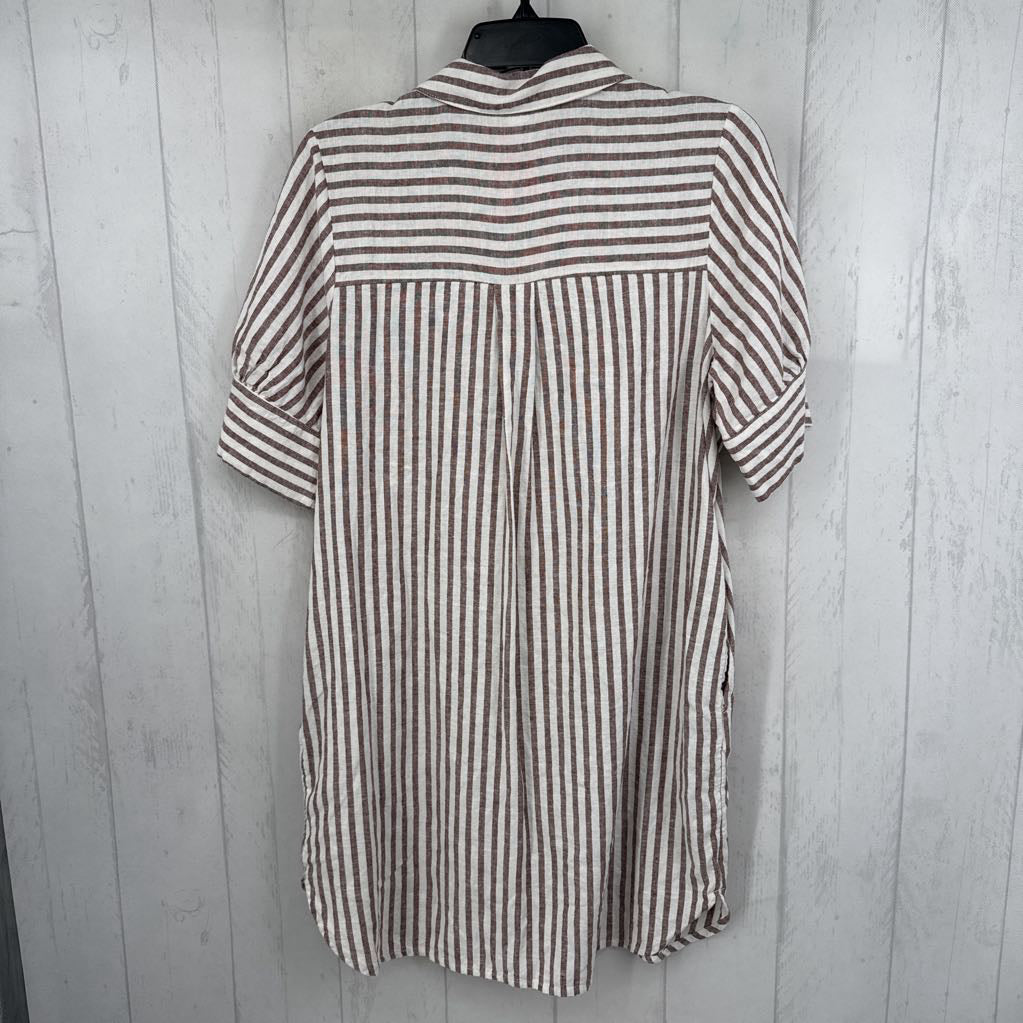 M striped button down s/s dress