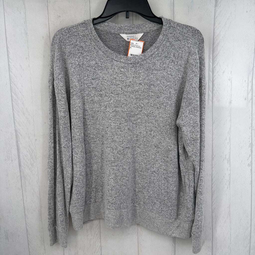 L marled crewneck l/s top
