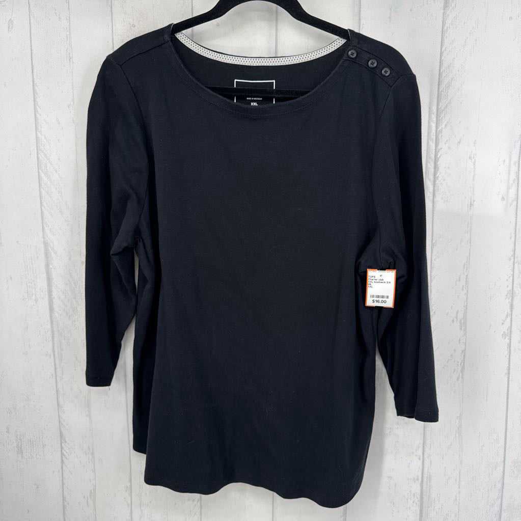XXL boatneck 3/4 slv tee
