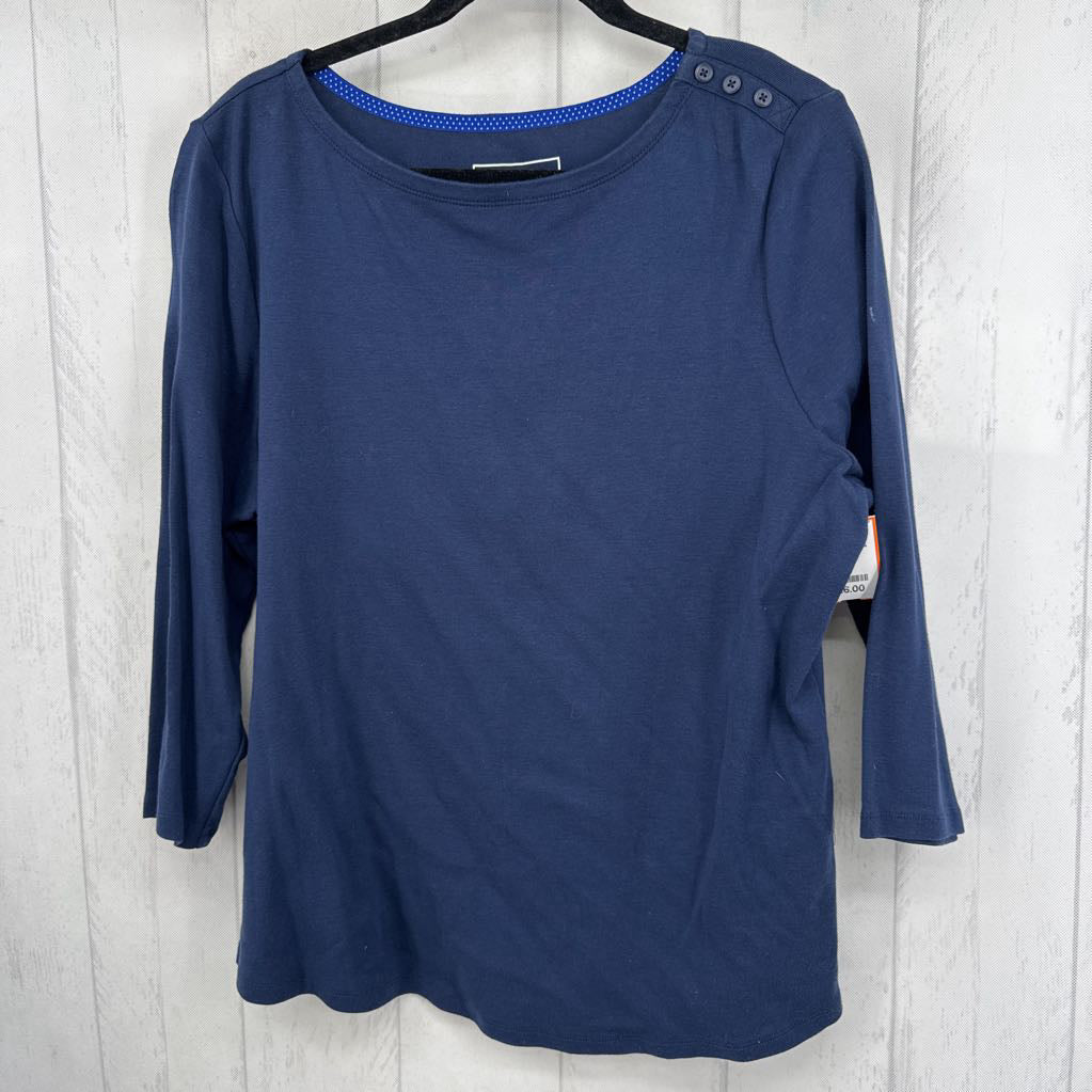 XXL boatneck 3/4 slv tee