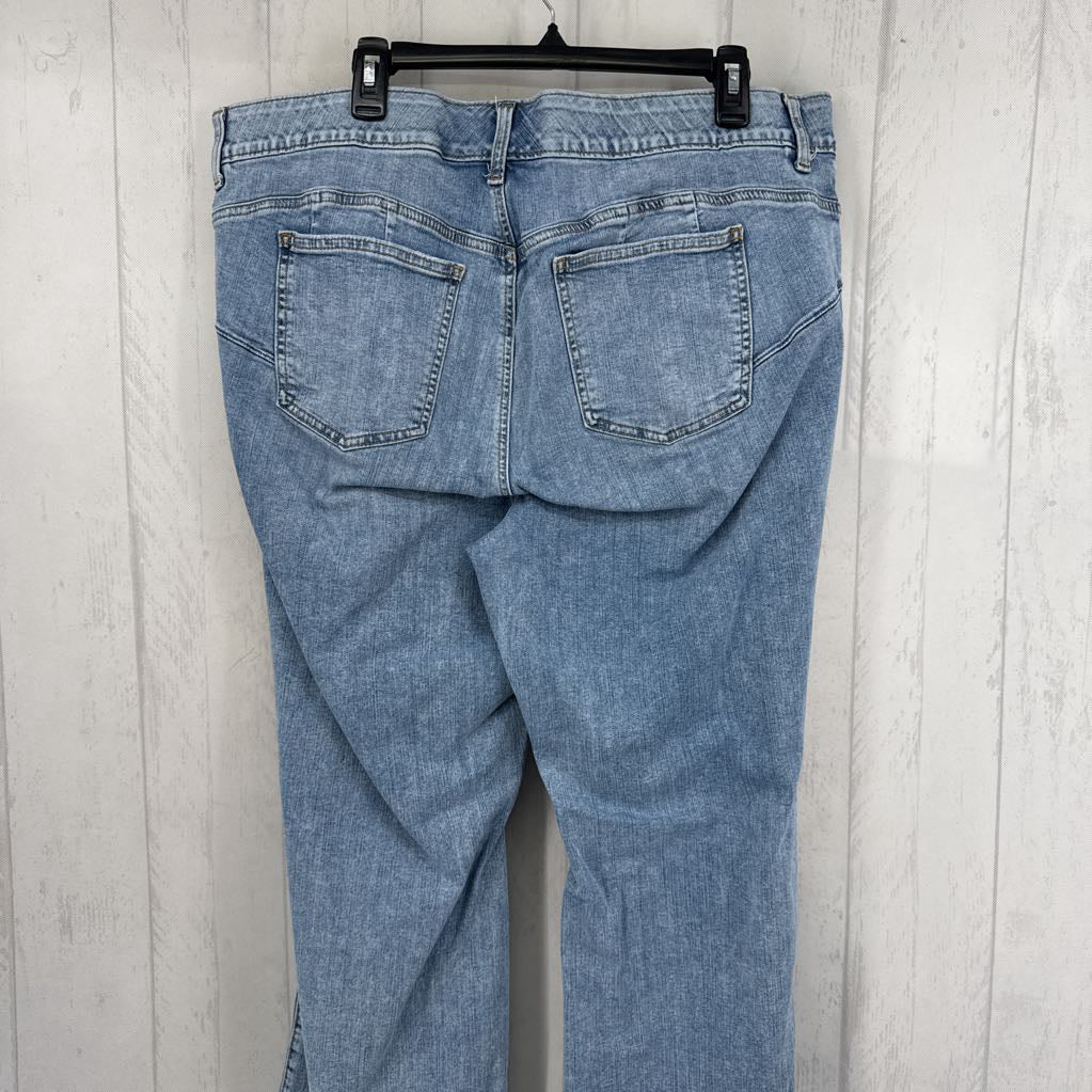 22 light wash flare leg jeans