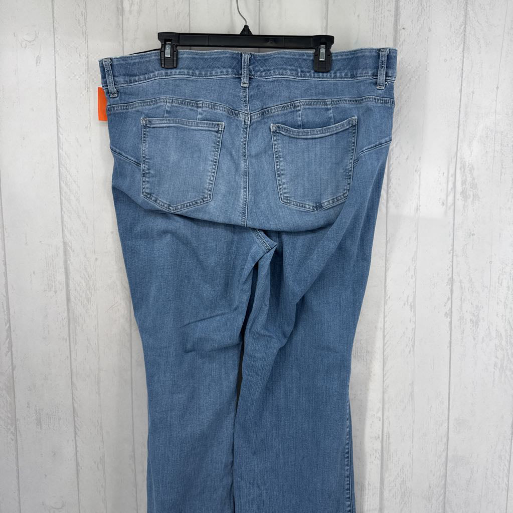 22 medium wash flare leg jeans