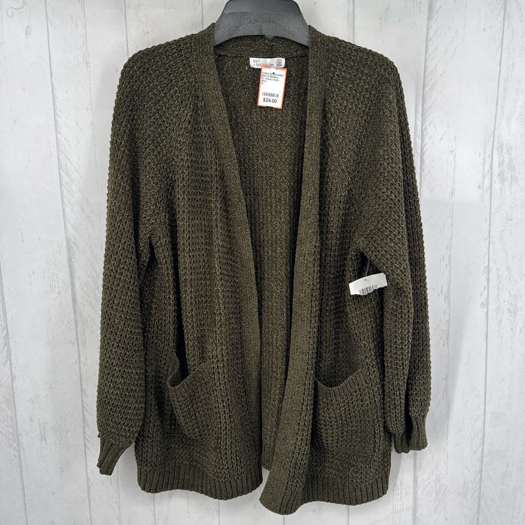 XL chunky open front cardi