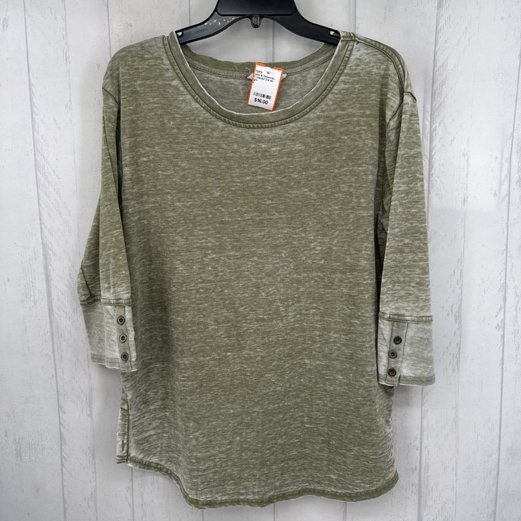 L marled 3/4 slv tee