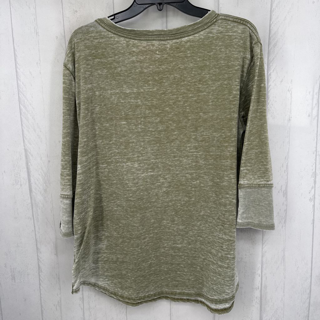 L marled 3/4 slv tee