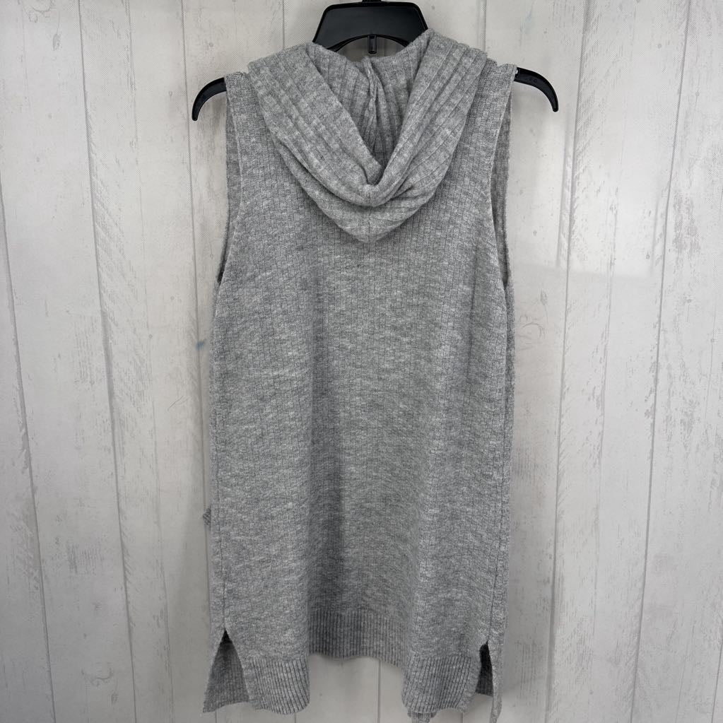 S rib knit hooded sweater vest