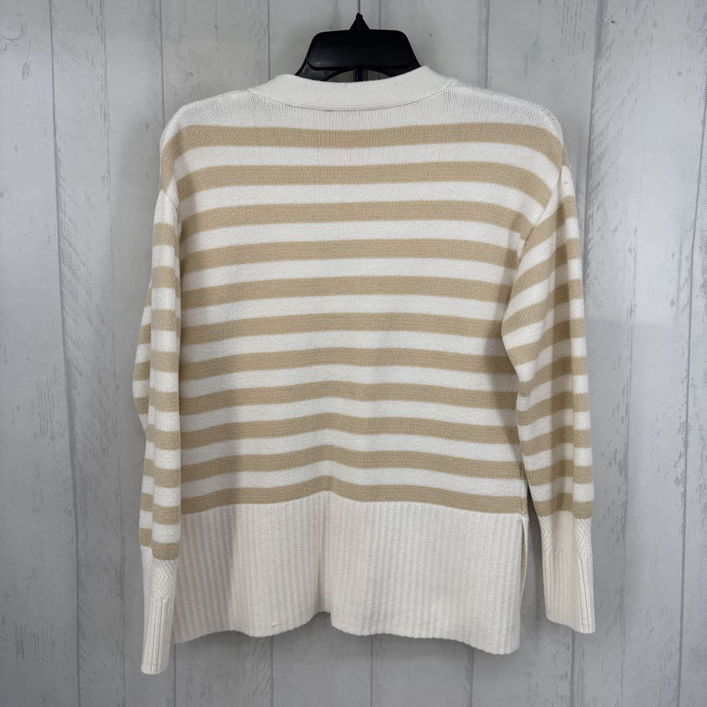 M striped button front cardi