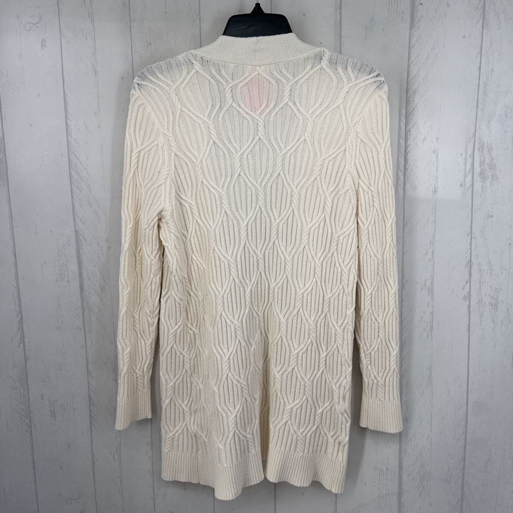 M textured open front cardi