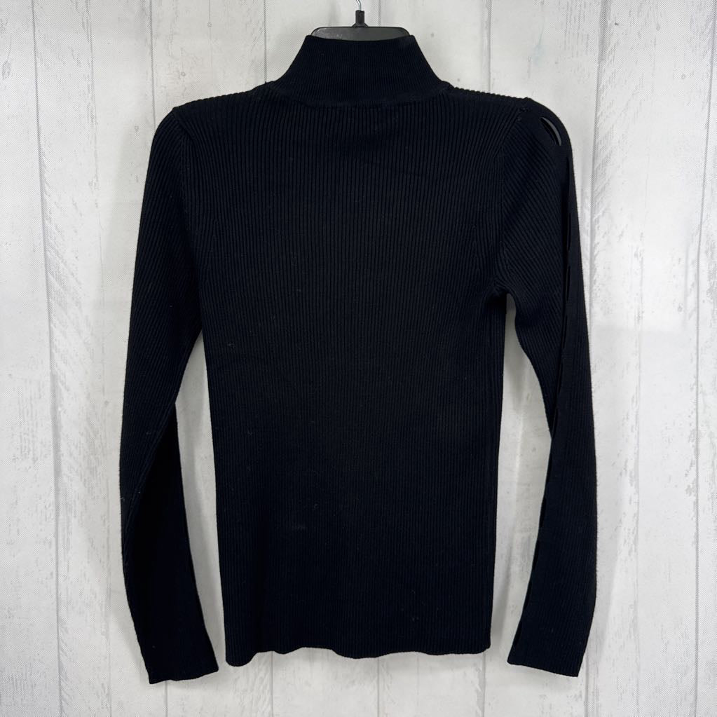 M ribbed t-neck l/s top