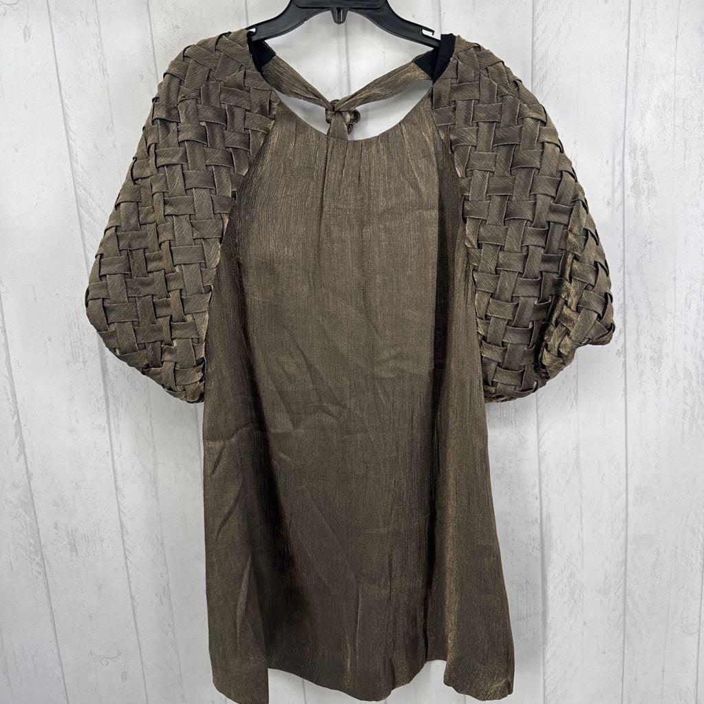 10 metallic woven slv dress