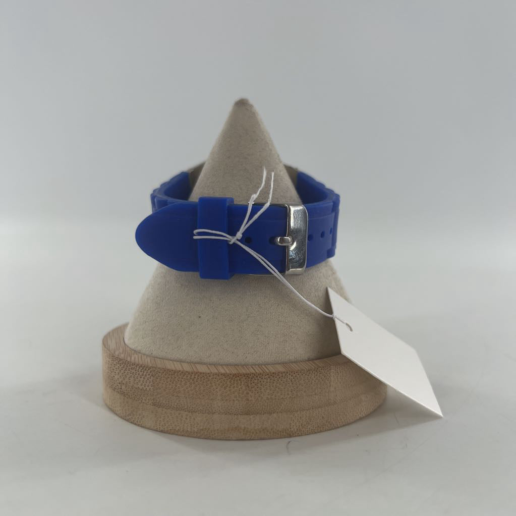 blue silicone-strap watch