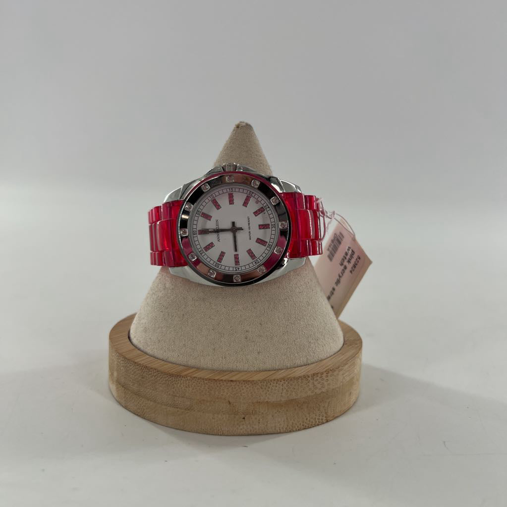 pink acrylic strap watch