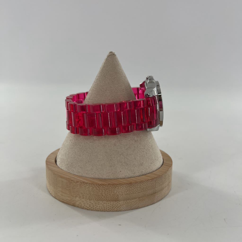 pink acrylic strap watch