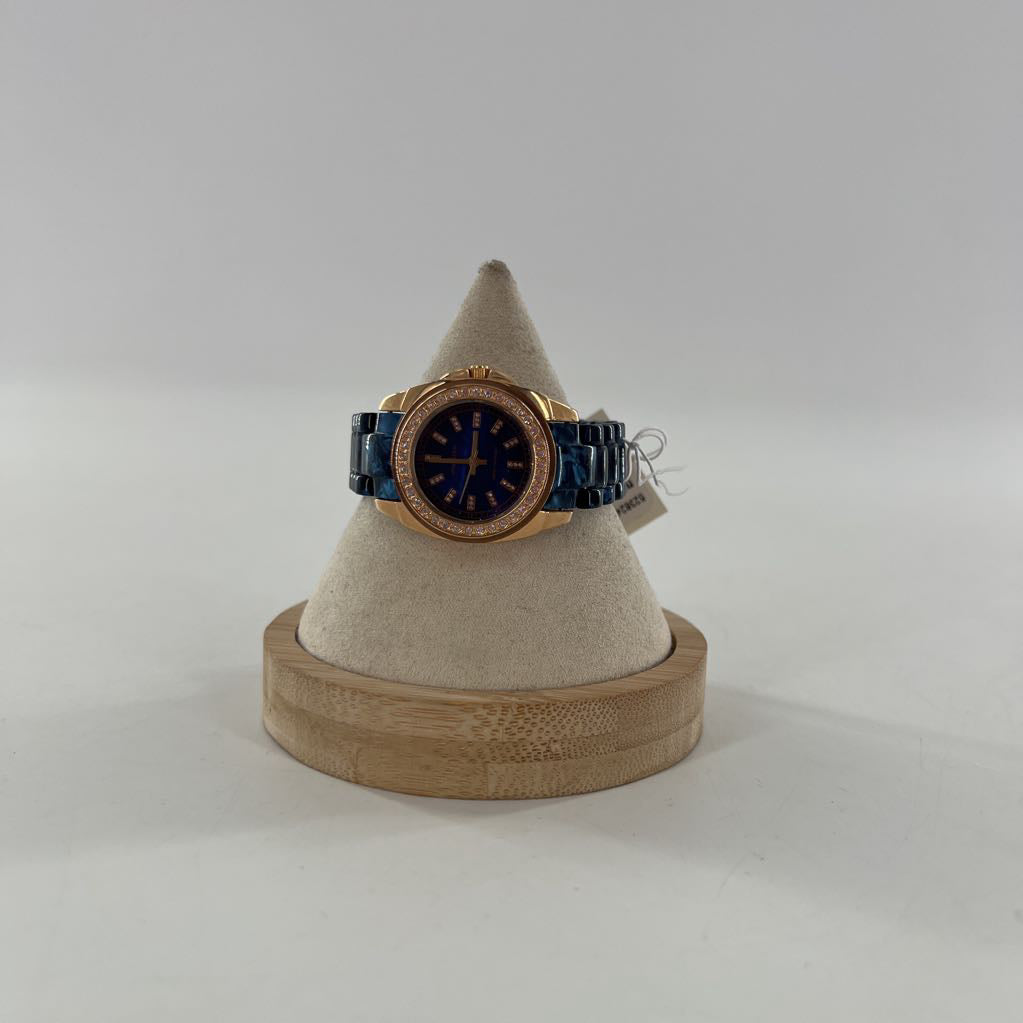 navy blue acrylic strap watch