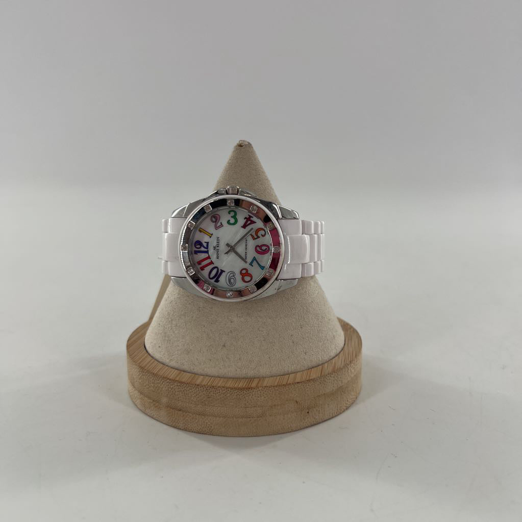 colorful numbers white resin link watch
