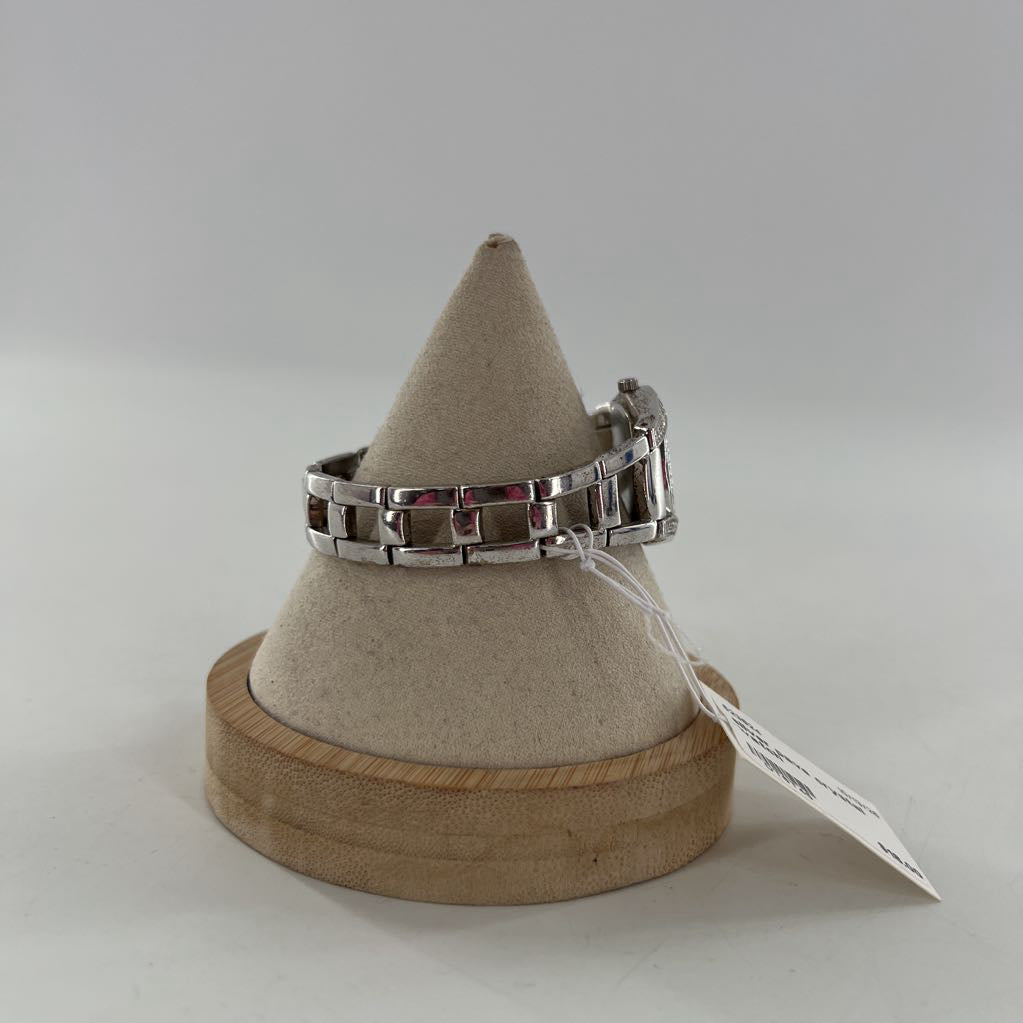 silver pave crystal watch