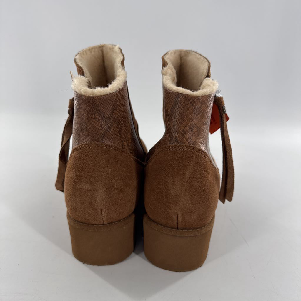 9 snakeskin embossed side zip ankle boots